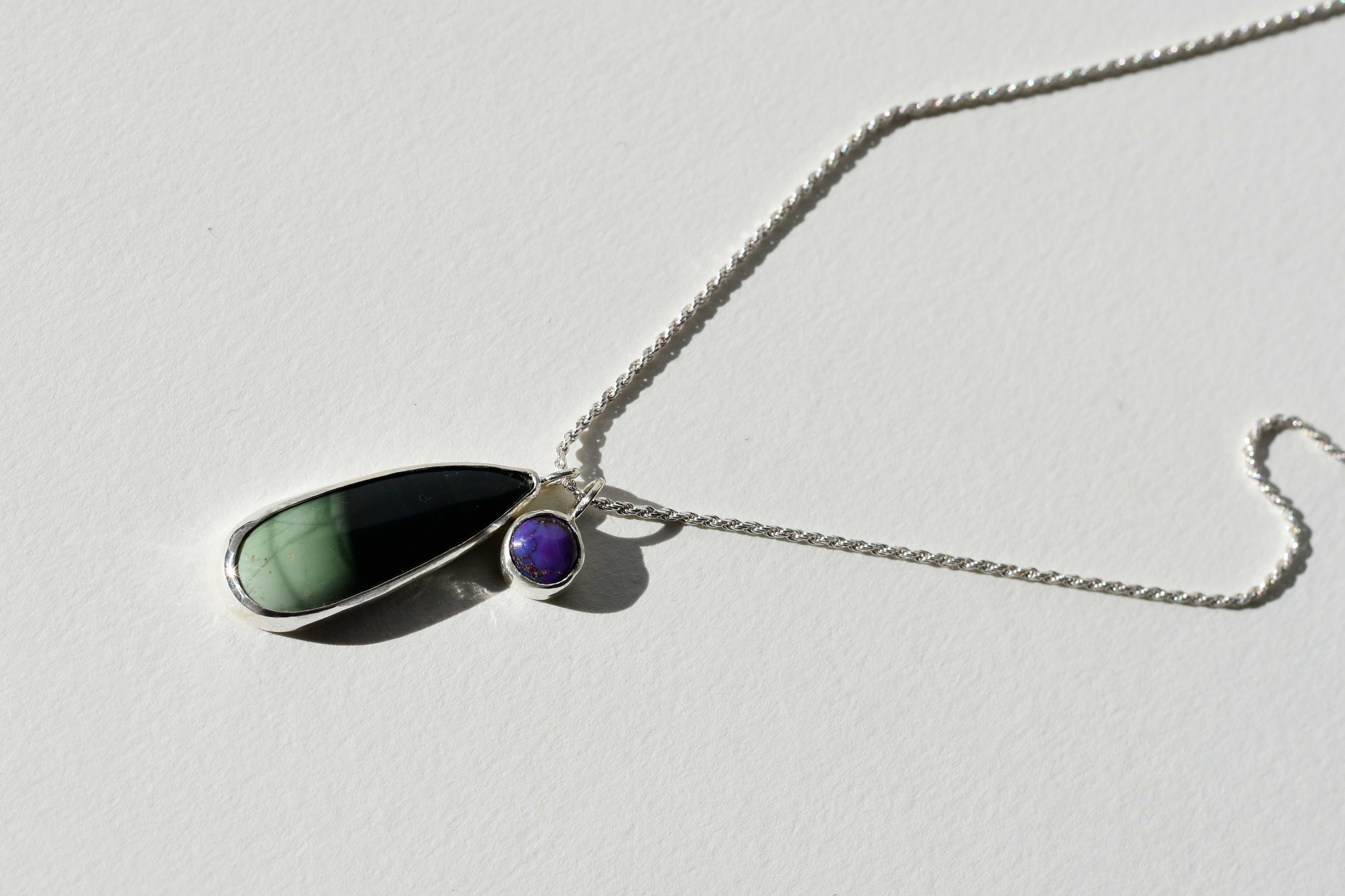 Imperial Jasper and Purple Turquoise Necklace